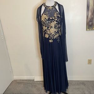 Cachet for David’s Bridal Mother of the Bride High Neck Illusion Gown, 14